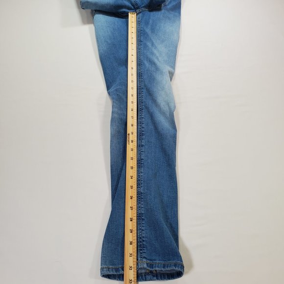 Rock and Republic Jeans Mens 34x32 Blue Denim Slim Straight Stretch Faded Grunge - Picture 15 of 16